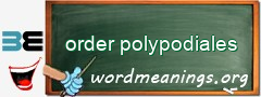 WordMeaning blackboard for order polypodiales